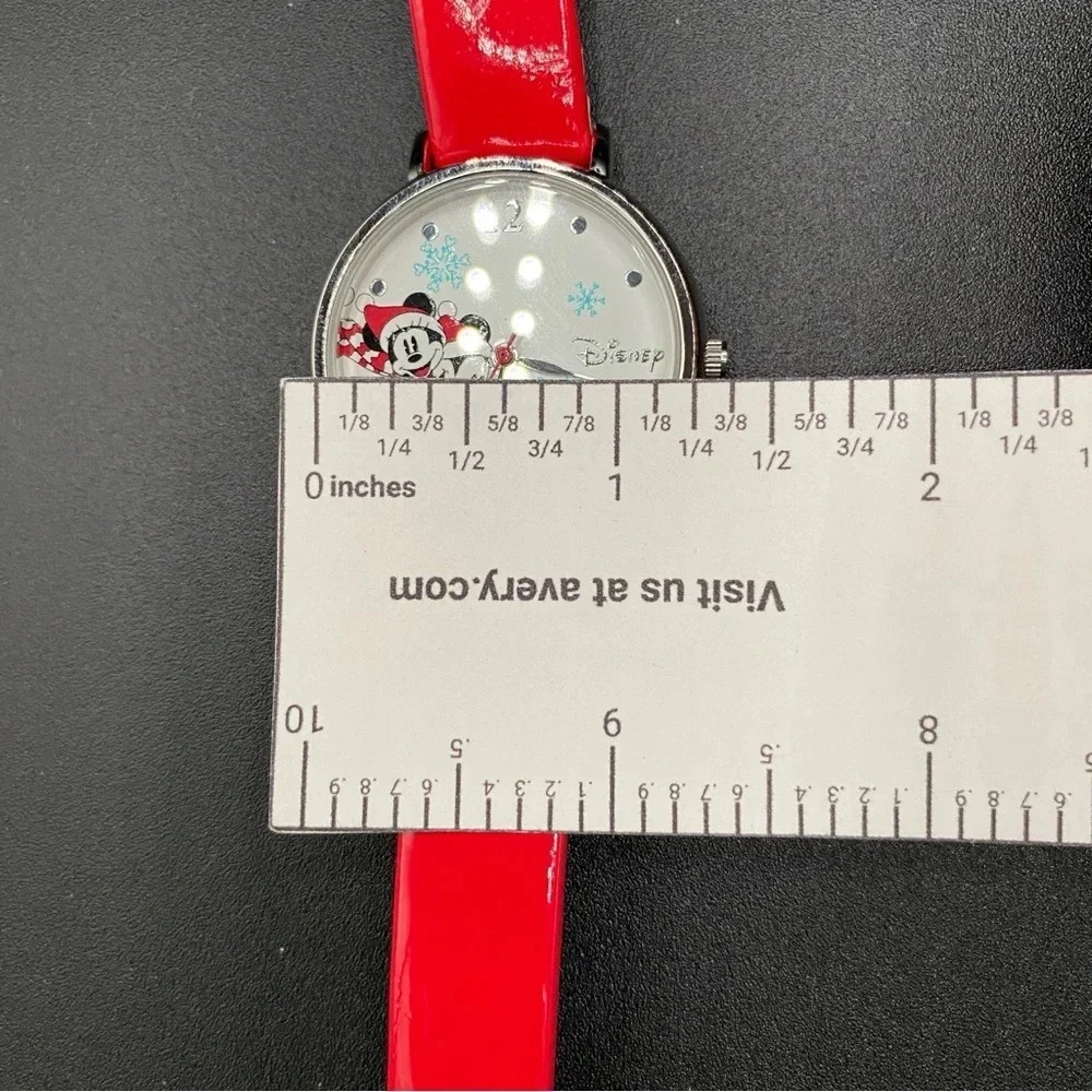 Disney Mickey Mouse Christmas Winter Watch with Patent Leather Strap - Working